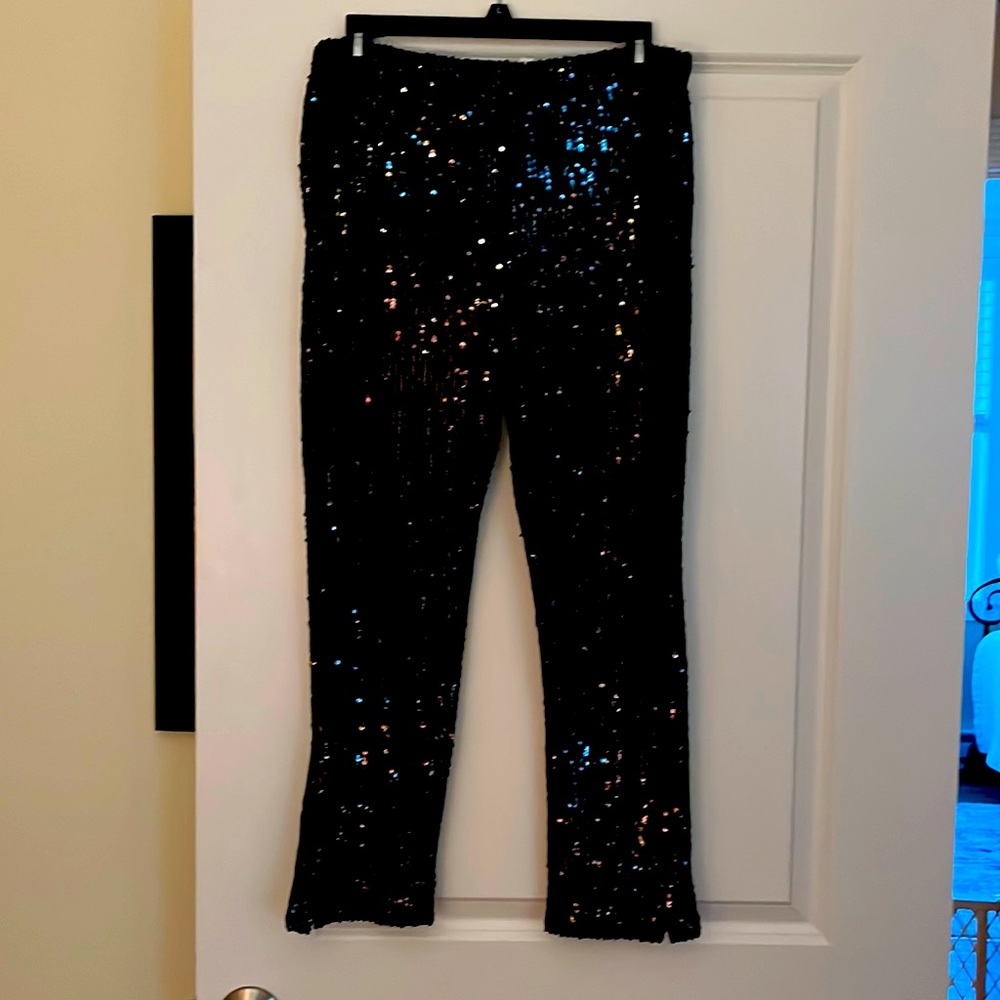 Zara sequin trousers.